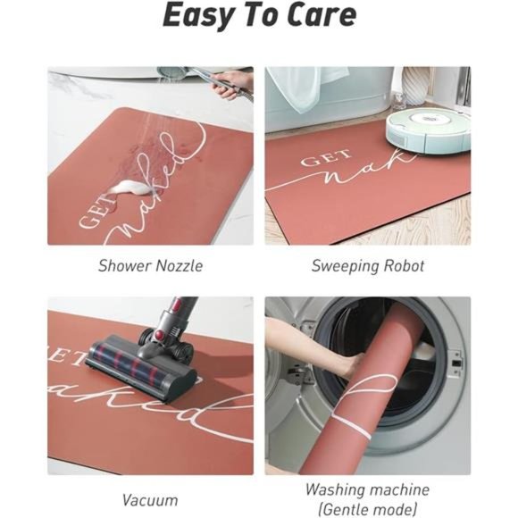 Super Cute - Quick Dry Bath mat 'Get Naked' Non Slip-Bathroom Rug 17" x 24" - Picture 6 of 6